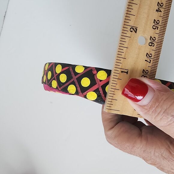 VTG Oaxacan Carved Wood Mirror Frame Oval Handed Paint Fish Cactus Bird Fox 7" - Picture 11 of 14